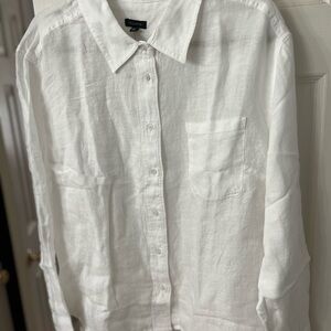 NWT XL Talbots Crisp White Linen Shirt